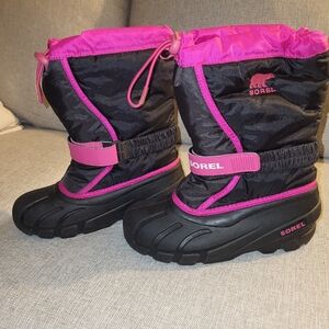 Sorel Black and Pink Snow Boots
